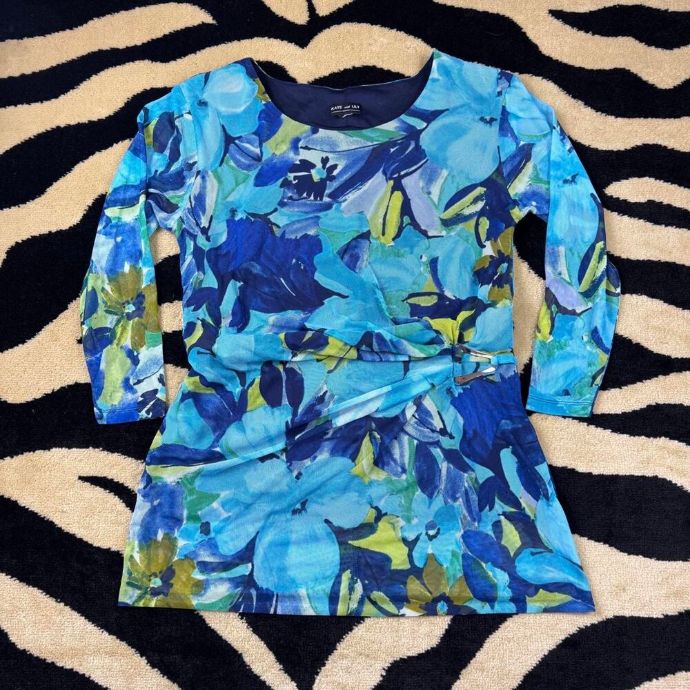 ★ Blue floral mod mini dress ★